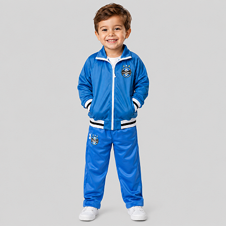 Conjunto Infantil Grêmio Agasalho Jaqueta e Calça Azul