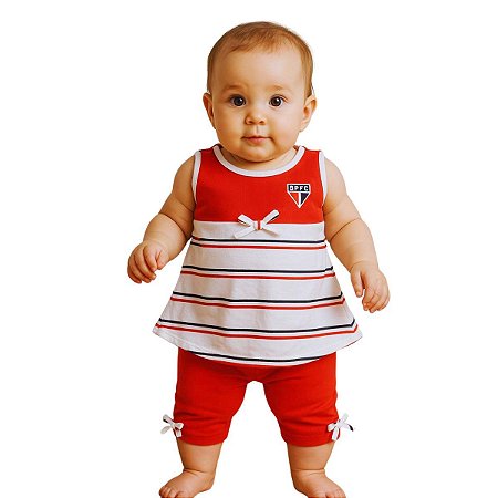 Conjunto Bebê São Paulo Bata e Legging Oficial