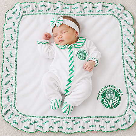 Kit Bebê Palmeiras Saída Materndiade Meninas 4 Peças Oficial