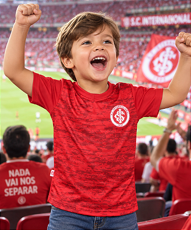 Camiseta Internacional Infantil Rajada Vermelha Oficial