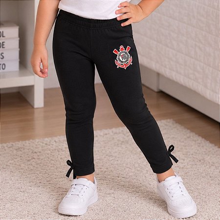 Calça Infantil Corinthians Legging Preta Oficial