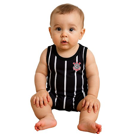 Macacão Bebê Corinthians Regata - Torcida Baby