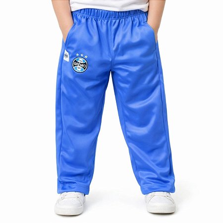 Calça Grêmio Azul Bebê Infantil Juvenil Flanelada Oficial