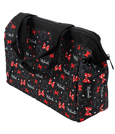 Bolsa Térmica Preta Minnie 24x36cm - Disney