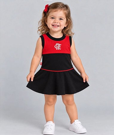 Vestido Infantil Flamengo Regata Oficial