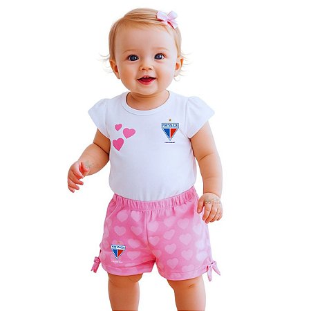 Conjunto Bebê Fortaleza Camisa e Shorts Torcida Baby