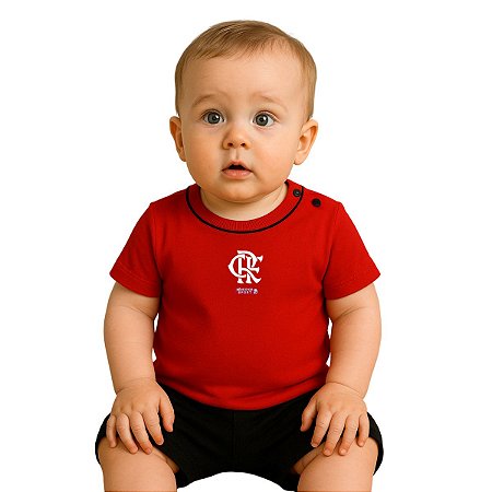 Camiseta Bebê Flamengo Vermelha Oficial