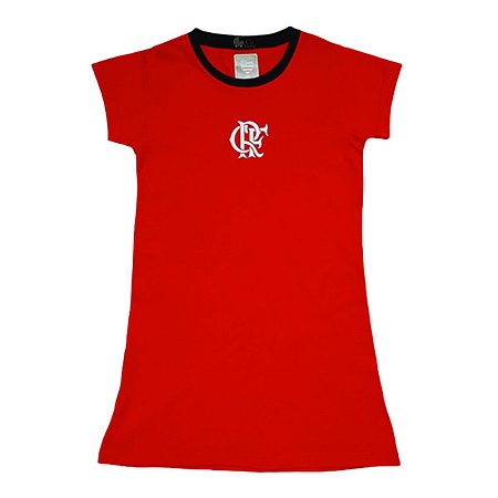 Vestido Infantil Flamengo Tubinho Vermelho Oficial