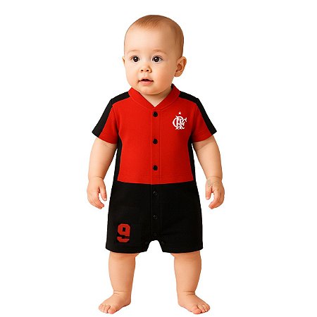 Macacão Bebê Flamengo Curto Artilheiro Oficial