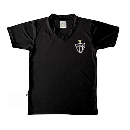 Camisa Infantil Atlético MG Preta Gola V Oficial