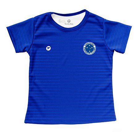 Camisa Cruzeiro Baby Look Bebê Azul Listrada Oficial