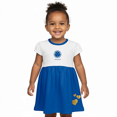 Vestido Infantil Cruzeiro Canelado Torcida Baby