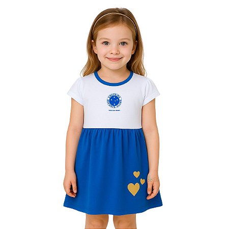 Vestido Infantil Cruzeiro Canelado Torcida Baby