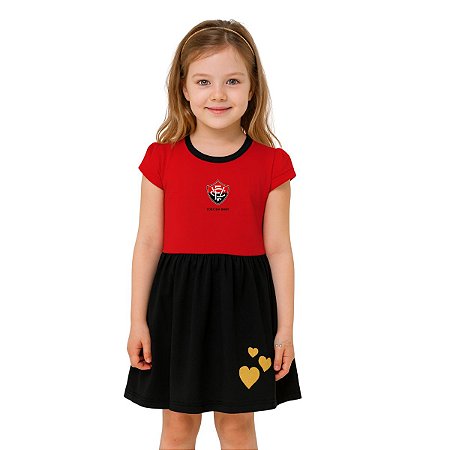 Vestido Infantil Vitória Canelado Torcida Baby