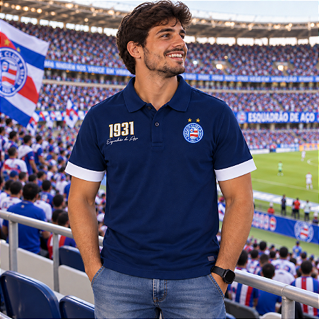 Camisa Polo Bahia Azul Esquadrão Adulto Oficial