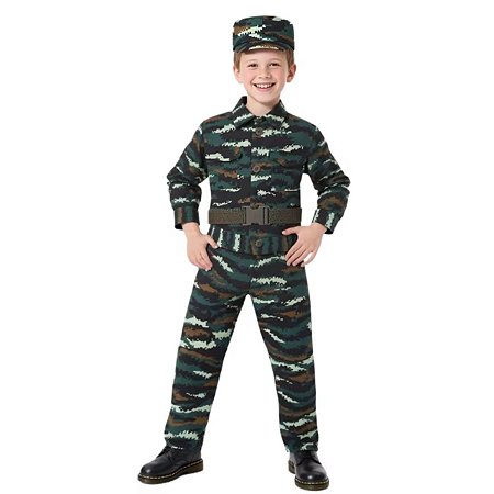 Fantasia Infantil Juvenil Militar Soldado Camuflada