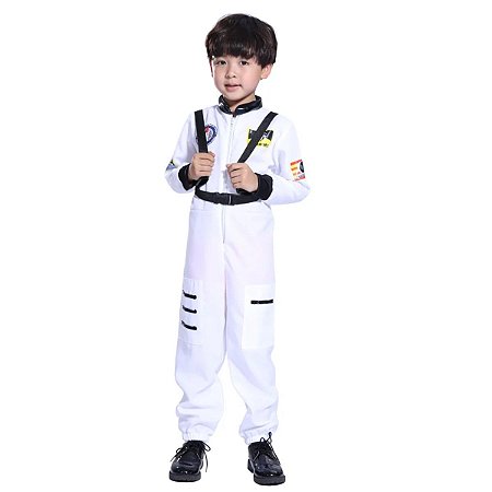 Fantasia Infantil Astronauta Traje Espacial Branca