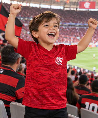 Camiseta Infantil Flamengo Rajada Vermelha Oficial