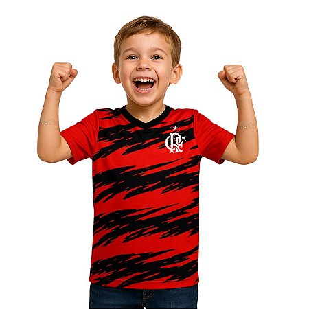 Camiseta Infantil Flamengo Faixas Oficial