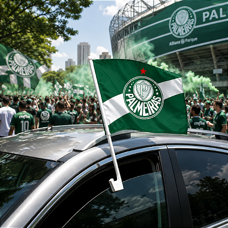 Bandeirinha Palmeiras Para Vidro do Carro Com Haste Plástico