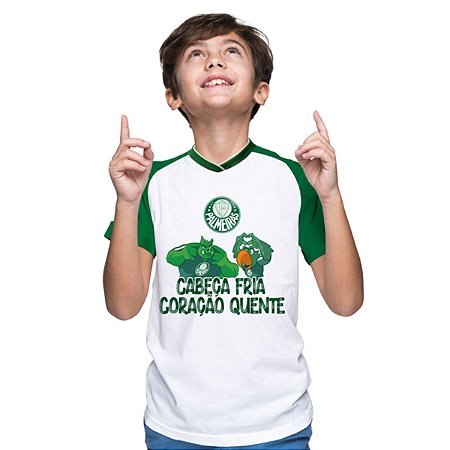 Camiseta Infantil Palmeiras Cabeça Fria Coração Quente