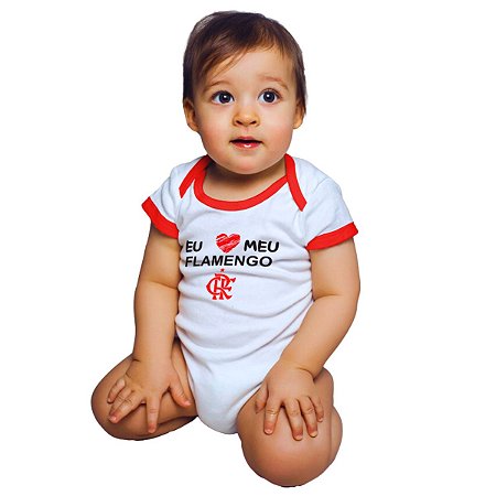 Body Bebê Flamengo Frase Eu Amo Meu Flamengo Oficial