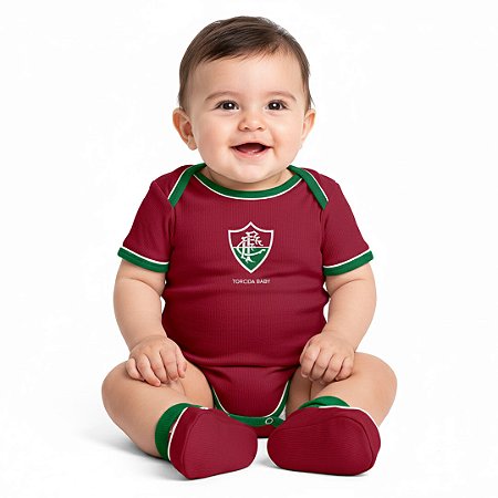 Body e Pantufa Fluminense Grená - Torcida Baby