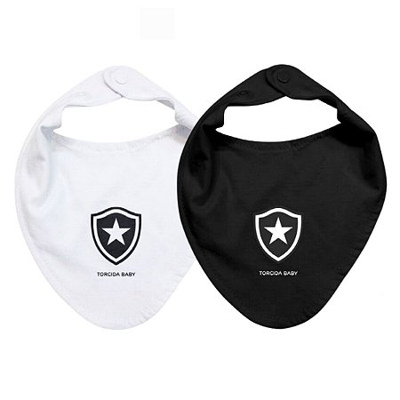 Kit Babador Bandana Botafogo Preto e Branco 2 Pçs Oficial