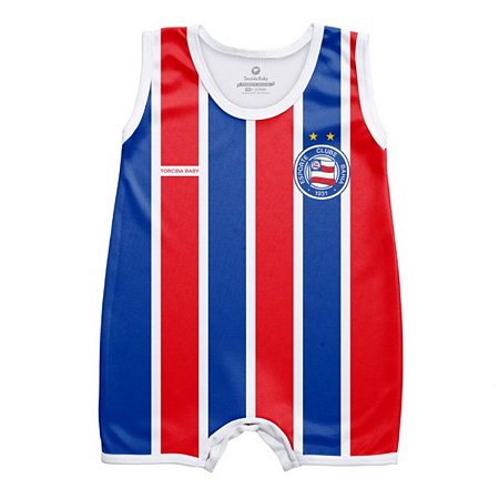 Macacão Bebê Bahia Lostrado Regata Torcida Baby Oficial