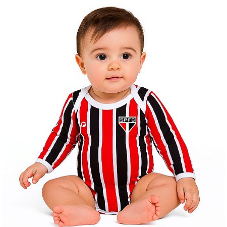 Body Bebê São Paulo Listrado Longo Proteção UV Oficial