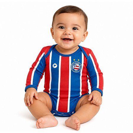 Body Bebê Bahia Listrado Longo Proteção UV Oficial
