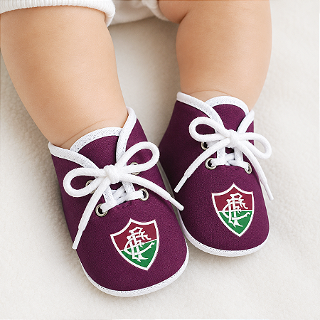 Sapatinho Chuteirinha Bebê Fluminense Grená Oficial