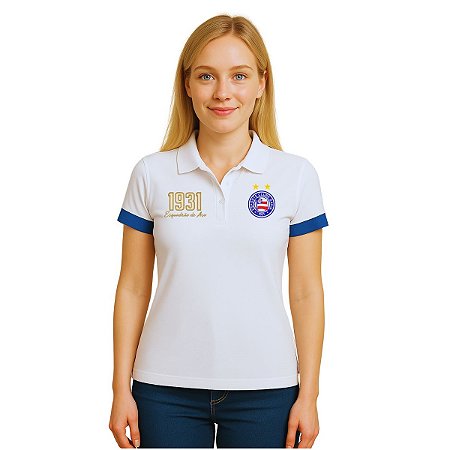Camisa Polo Bahia Branca Esquadrão Adulto Feminina Oficial