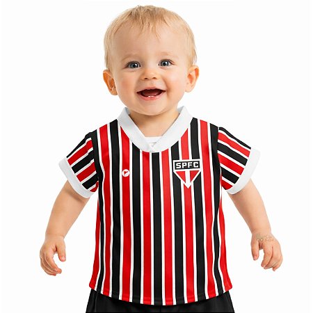 Camiseta Bebê São Paulo Listras Tricolor - Torcida Baby