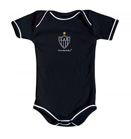Body Atlético MG Oficial Preto - Torcida Baby