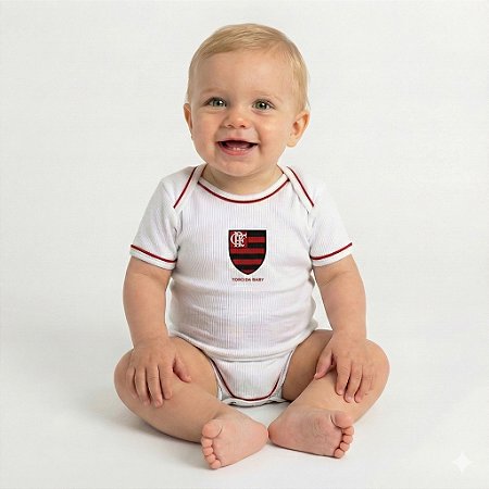Body Flamengo Oficial Branco - Torcida Baby