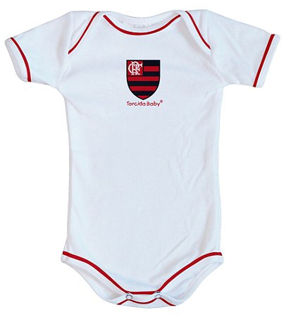Body Flamengo Oficial Branco - Torcida Baby