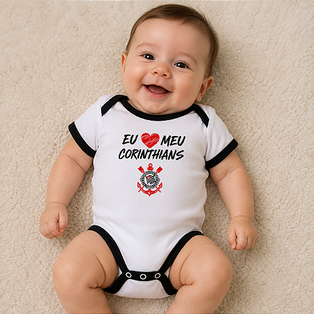 Body Bebê Corinthians Frase Eu Amo Meu Corinthians Oficial