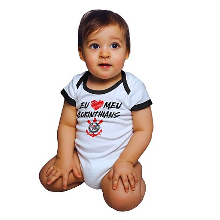 Body Bebê Corinthians Frase Eu Amo Meu Corinthians Oficial