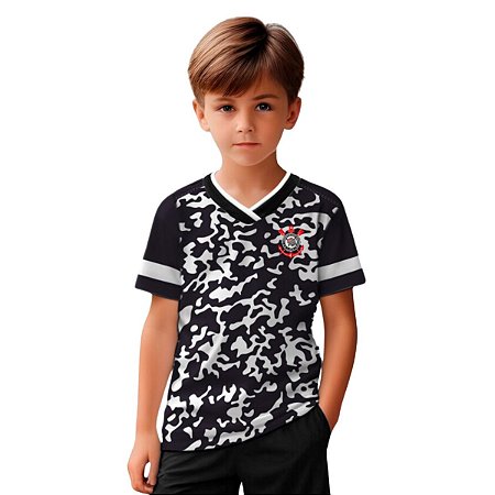 Camiseta Infantil Corinthians Camuflada Oficial