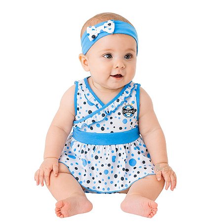 Vestido Bebê Grêmio com Shorts e Tiara Oficial