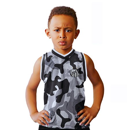 Camiseta Regata Infantil Santos Basket Camuflada Oficial