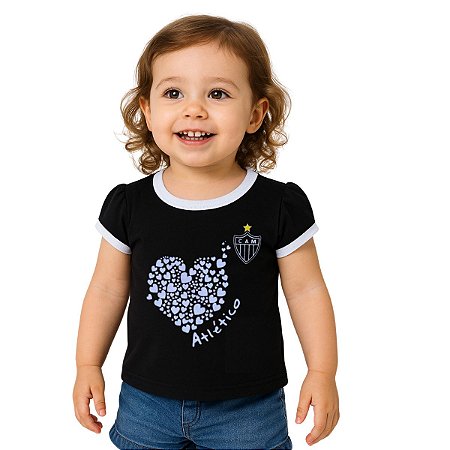 Camiseta Baby Look Atlético MG Infantil Oficial