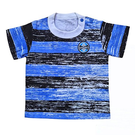 Camiseta Bebê Grêmio Tricolor Listrada Oficial