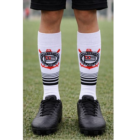 Meião Corinthians Infantil Juvenil Preto Rikam Oficial