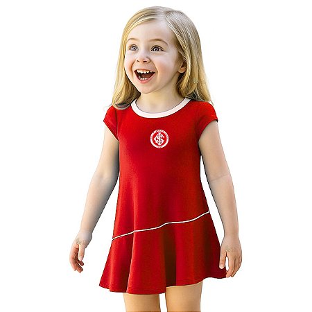 Vestido Bebê ao Infantil Internacional Vermelho Onda Oficial