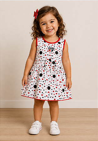 Vestido Infantil São Paulo Bolinhas Oficial