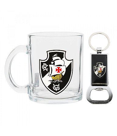 Caneca De Vidro Com Abridor Vasco 320ml