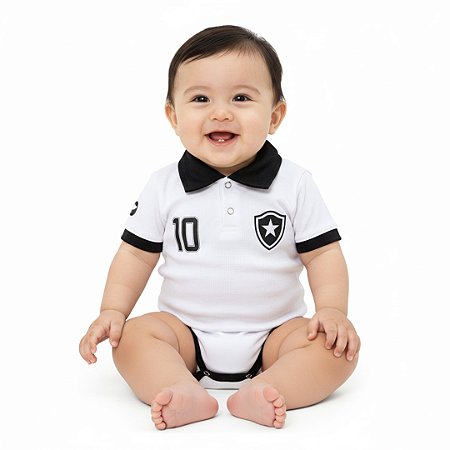 Body Botafogo Polo Branco Torcida Baby