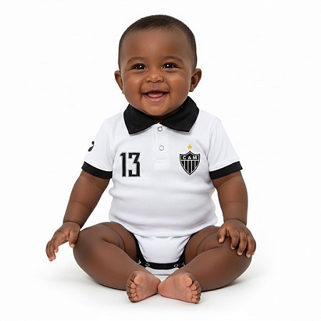 Body Atlético MG Polo Branco Torcida Baby